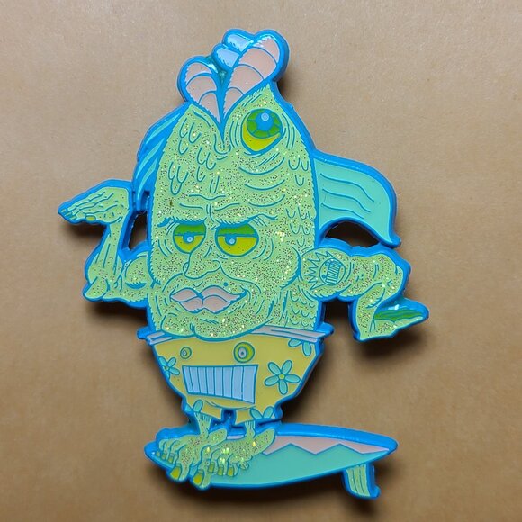 Ween Enamel Pin - Ocean Man The Mollusk Gene Dean Boognish Spongebob Song - Picture 1 of 2